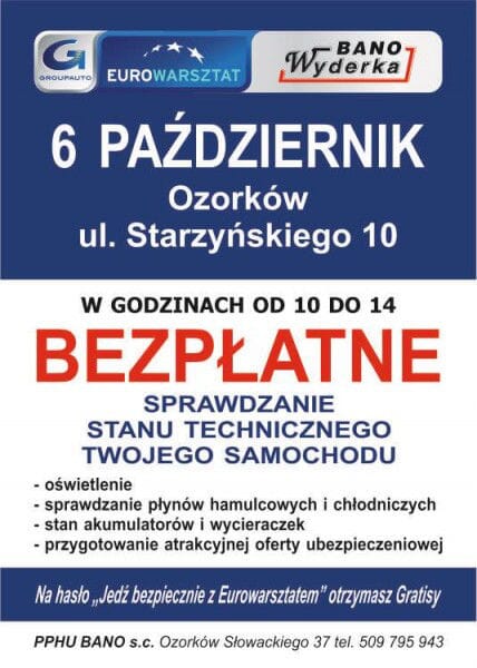 Bezpłatne badania pojazdów w Ozorkowie k/Łodzi