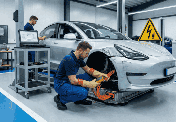 Naprawa samochodu elektrycznego po stłuczce lub wypadku – dlaczego nie każdy warsztat powinien je wykonywać?
